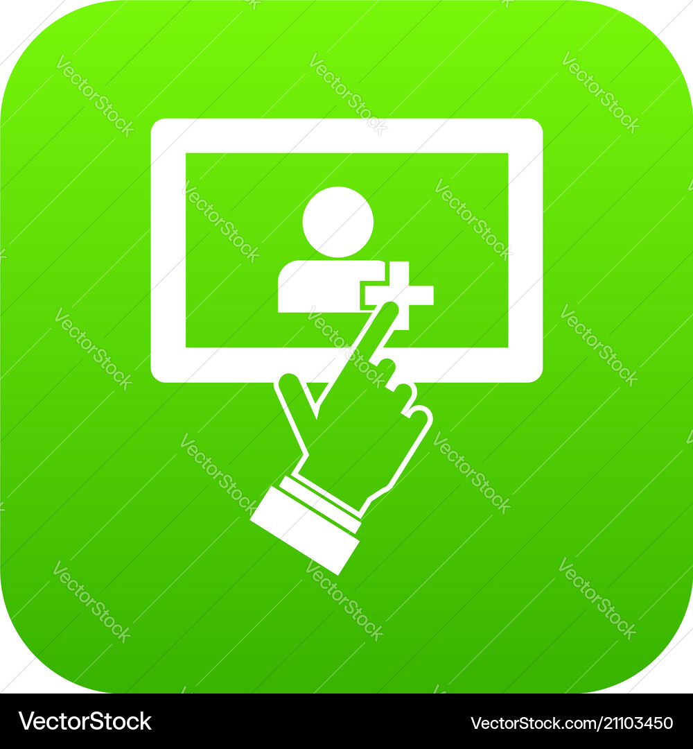 Touch screen tablet click icon digital green Touch screen tablet click icon digital green vector image