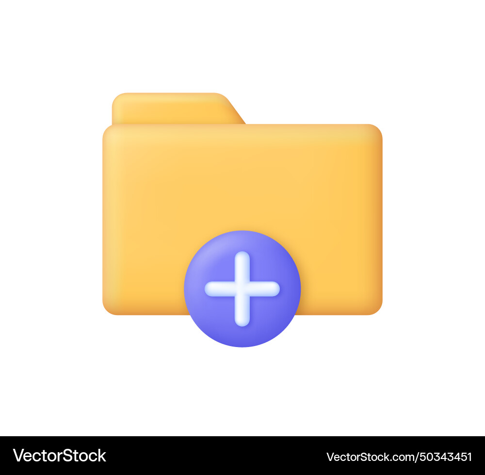 3d add folder 3d add folder Vector Image