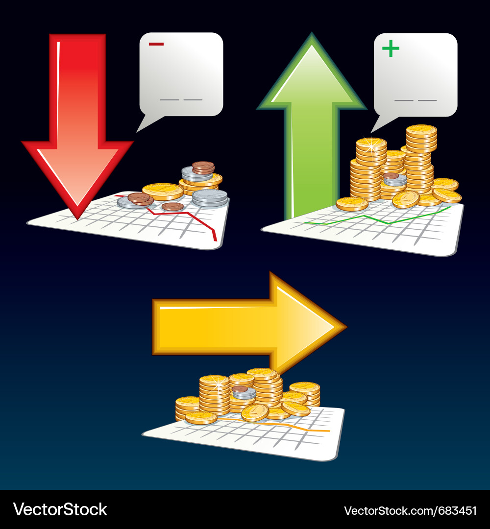 Arrow graph icons Vector Image