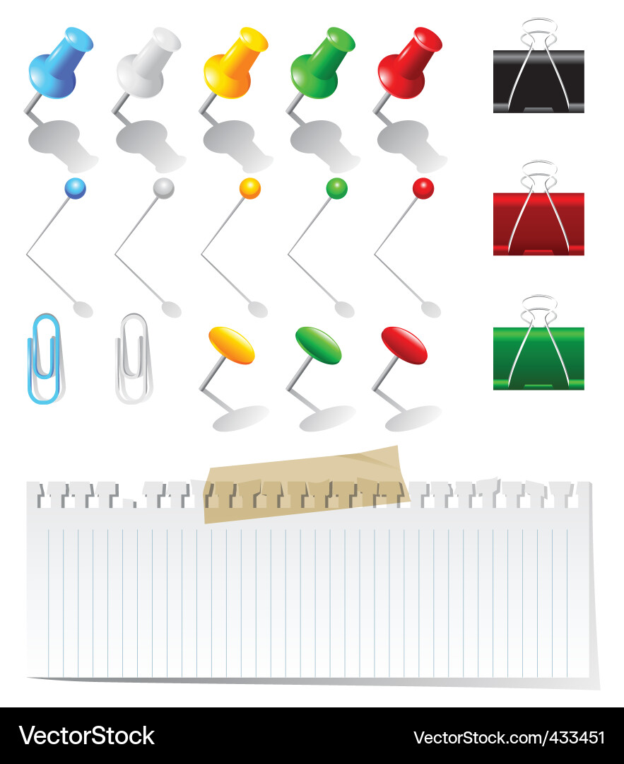 Assorted Thumbtacks Vector Image