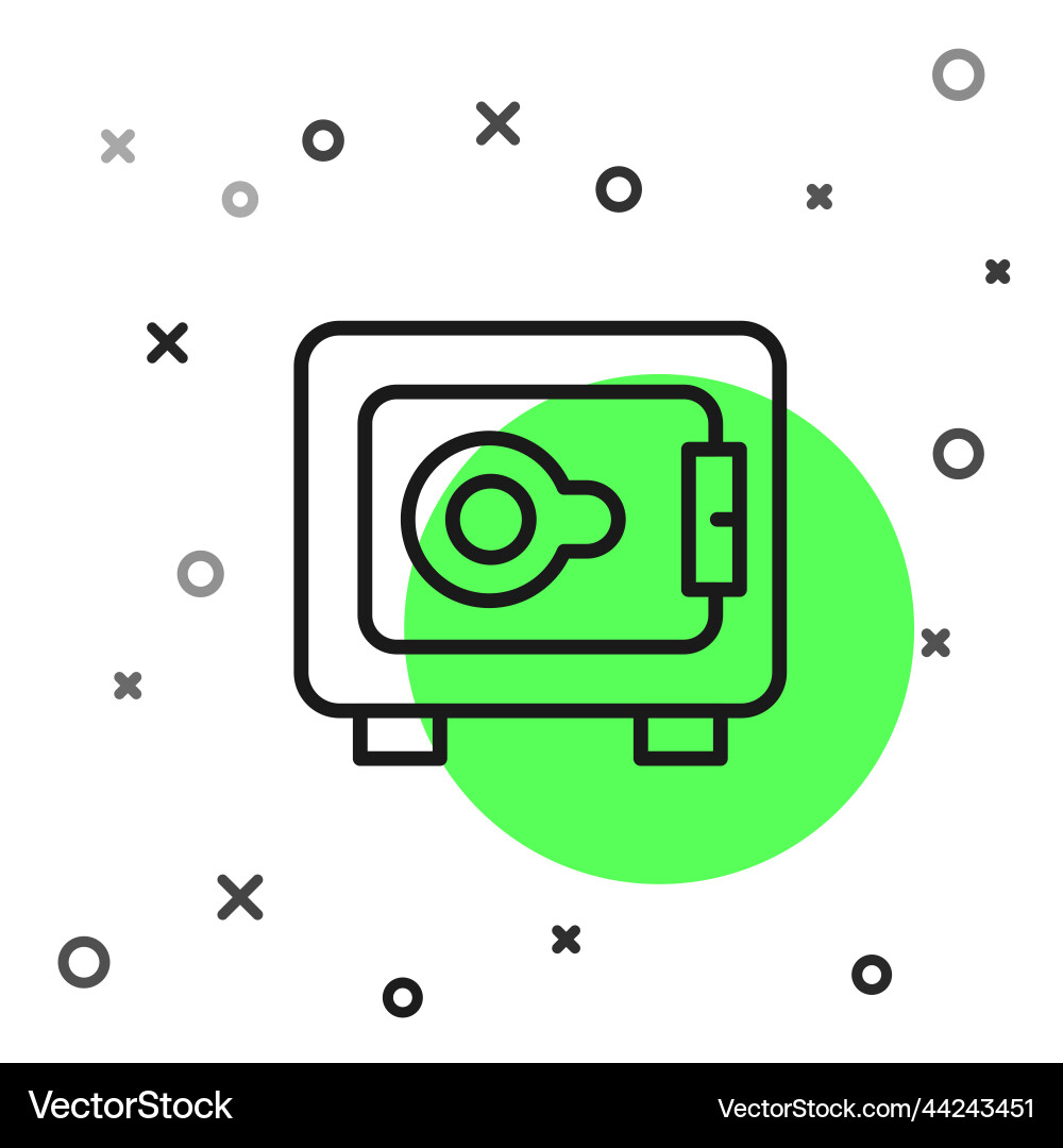 Black line safe icon isolated on white background Black line safe icon isolated on white background vector image