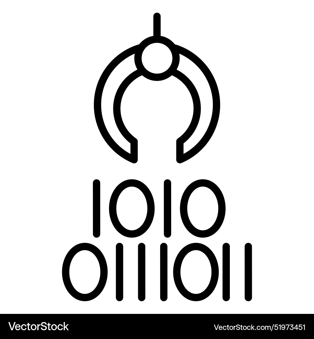 Data selection icon in thin line style graphic vector image