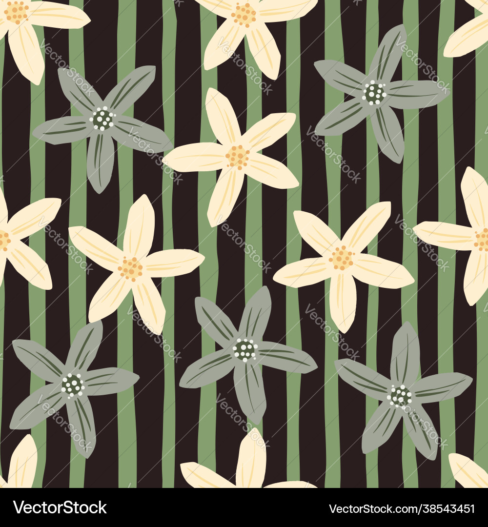Exotic seamless pattern with random bloom flowers Exotic seamless pattern with random bloom flowers vector image