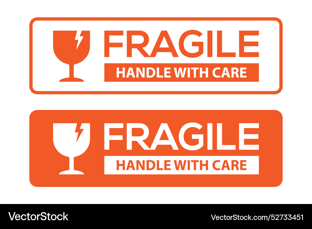 Fragile Handle With Care Symbol Vector Image