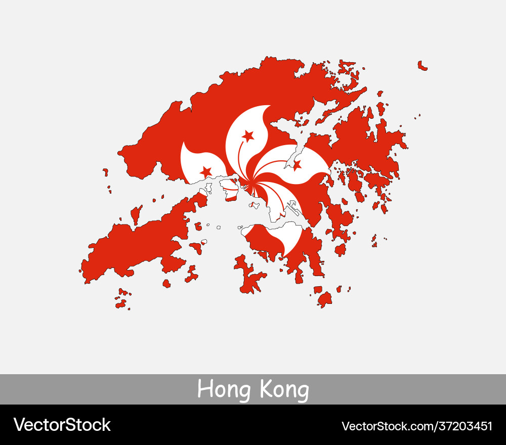 Hong kong map flag Hong kong map flag vector image