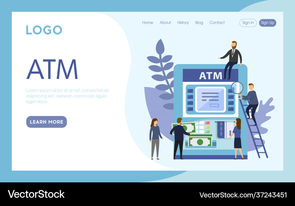 Internet landing page with writings and objects Internet landing page with writings and objects vector image