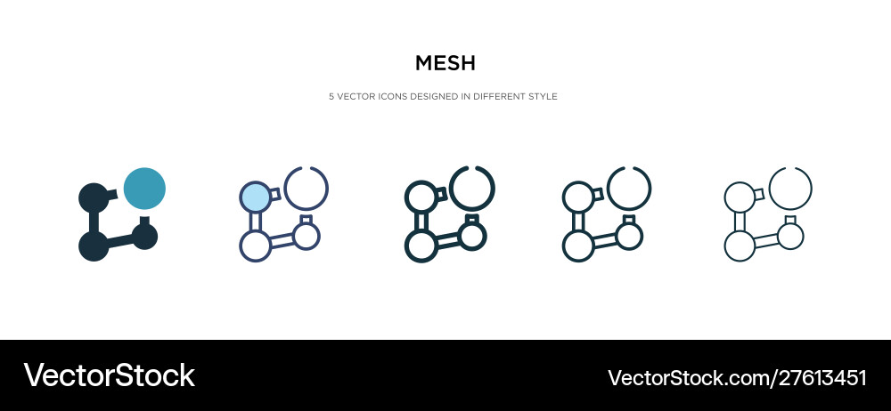 Mesh icon in different style two colored Mesh icon in different style two colored vector image