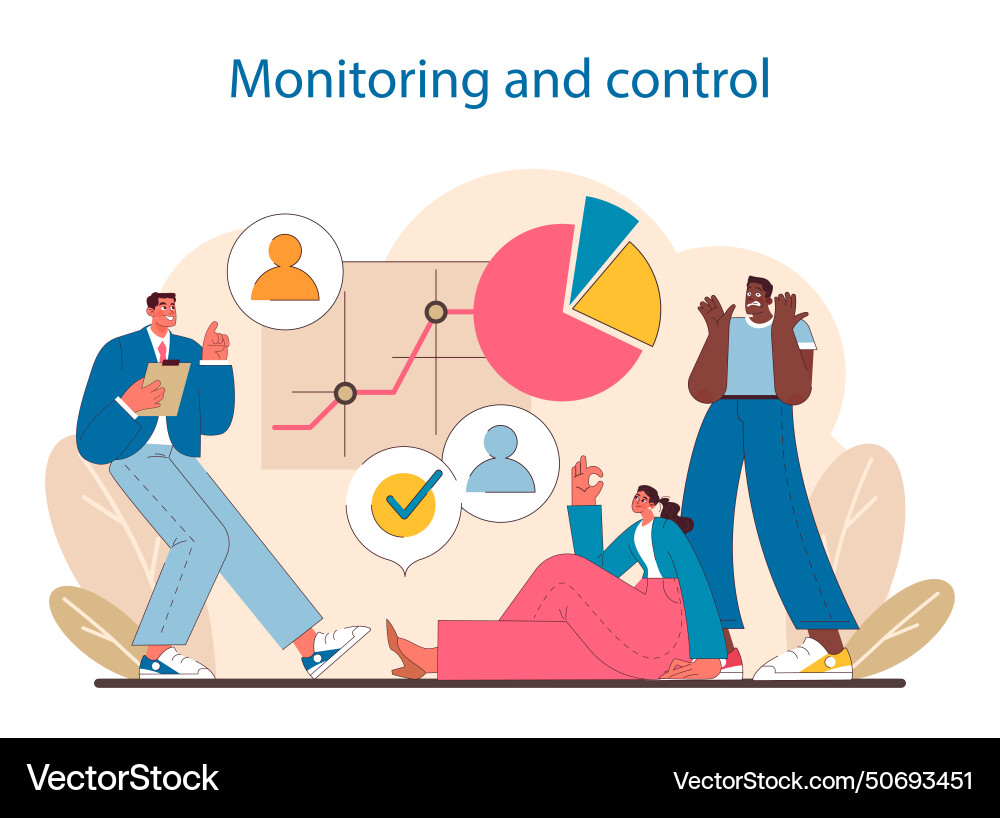 Monitoring and control in it project management Monitoring and control in it project management vector image