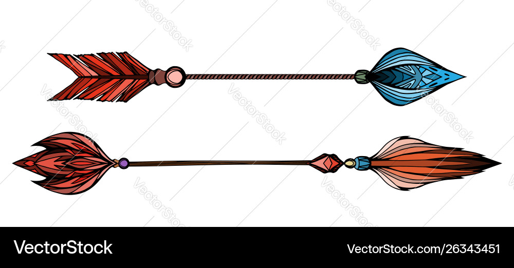 Multicolor Native Arrows Boho Pattern Vector Image