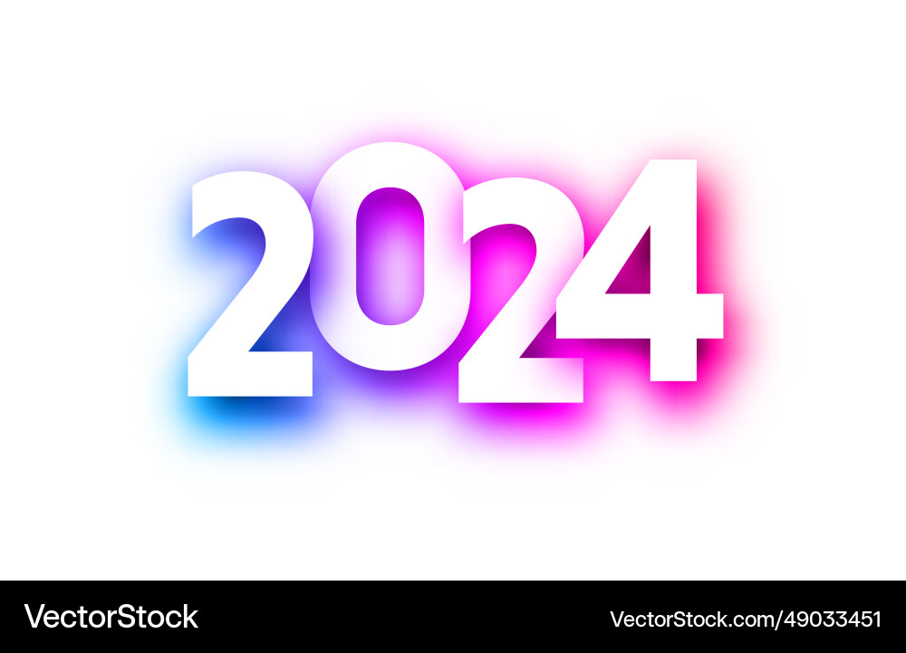 New year 2024 multicolored gradient paper numbers New year 2024 multicolored gradient paper numbers vector image