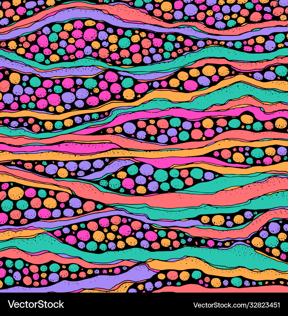 Psychedelic Circle Wave Pattern Vector Image