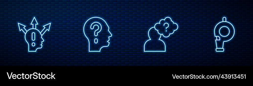 Set line head with question mark project team Set line head with question mark project team vector image