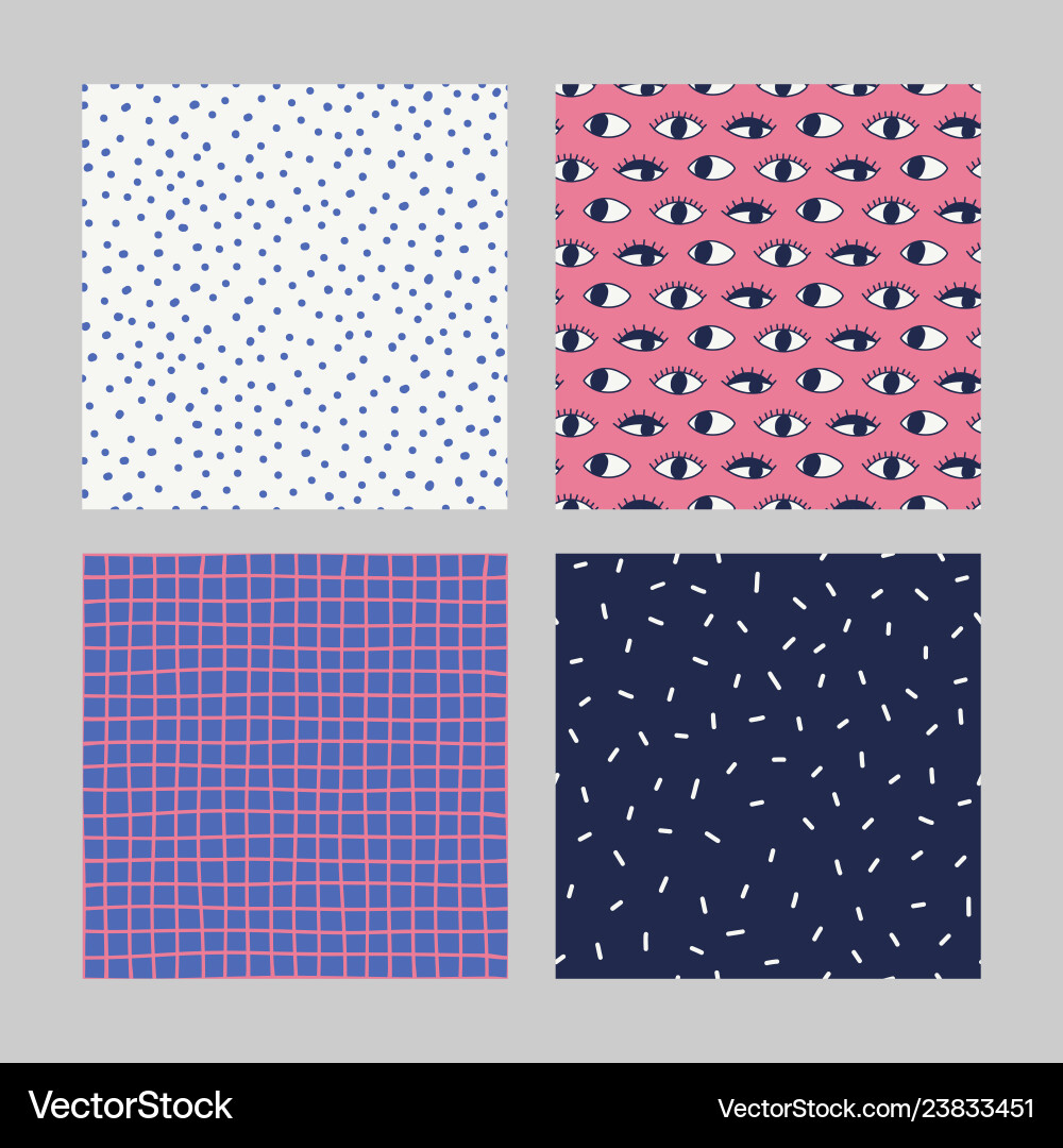 Set of abstract seamless patterns 90s styles Set of abstract seamless patterns 90s styles vector image
