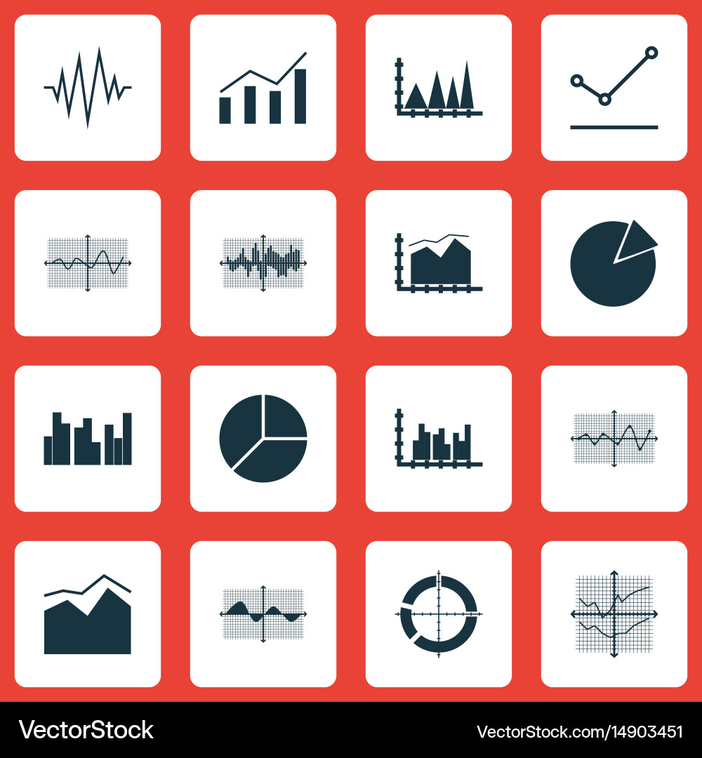 Set of graphs diagrams and statistics icons vector image
