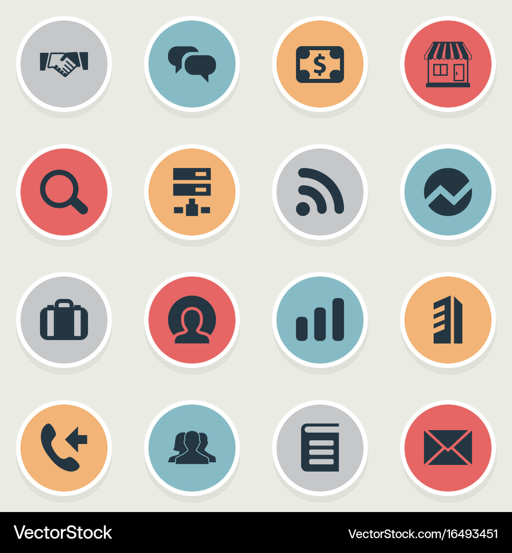 Set of simple teamwork icons vector image