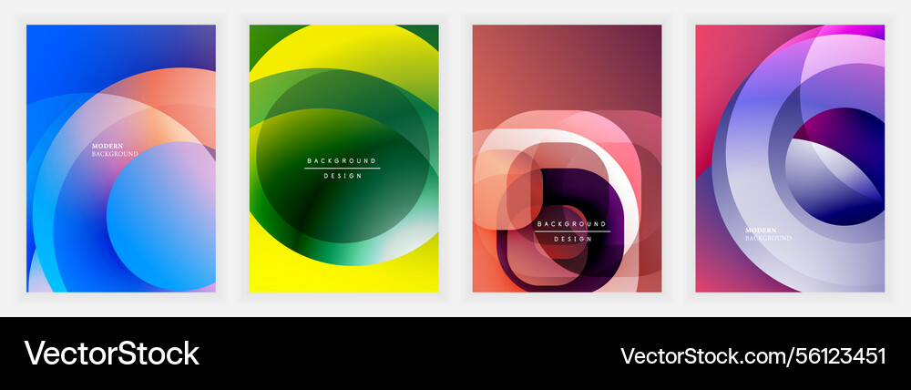 Soft abstract posters with overlapping Vector Image