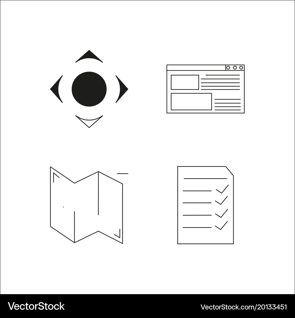 Web simple linear icon setsimple outline icons vector image