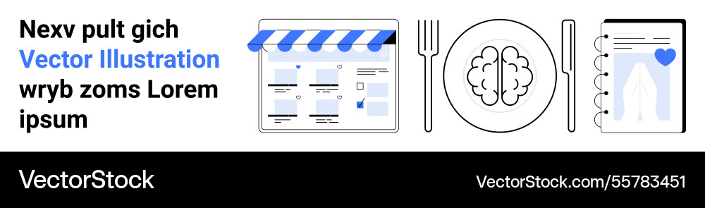 Website design concept with a storefront brain Vector Image