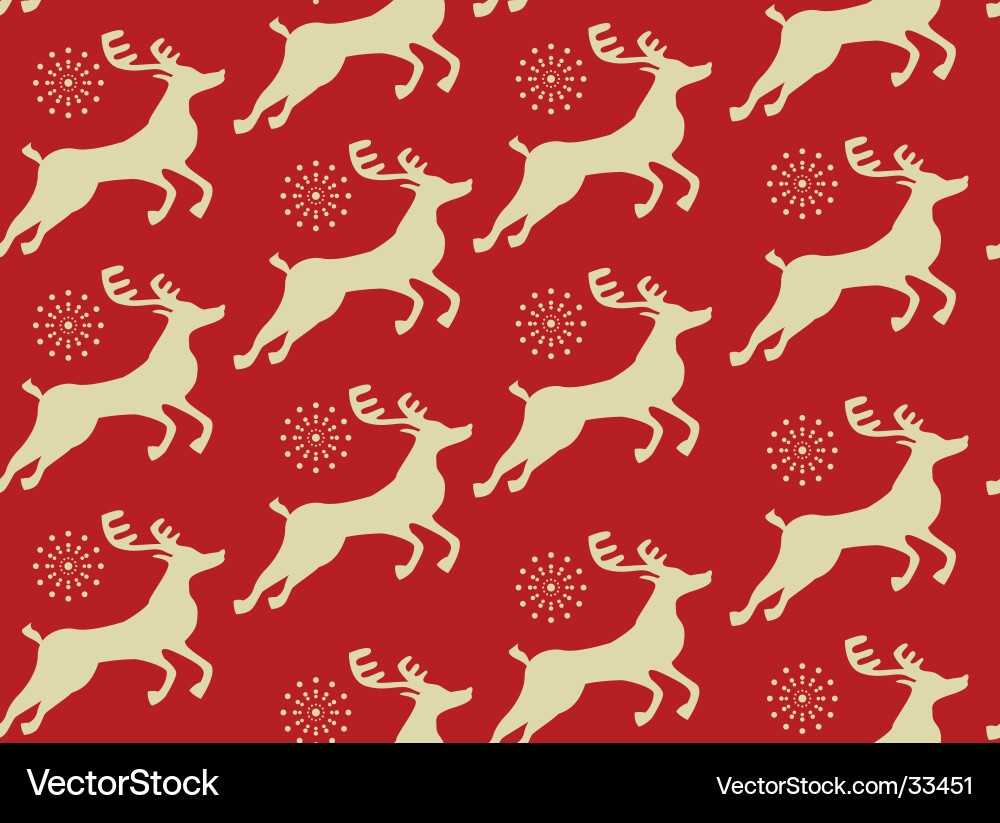 Winter Deer Seamless Pattern Vector Image