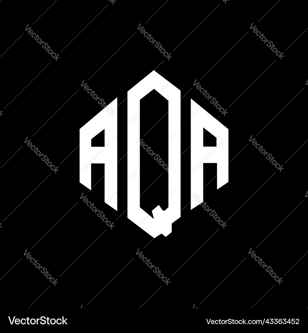 Aqa letter logo design with polygon shape vector image