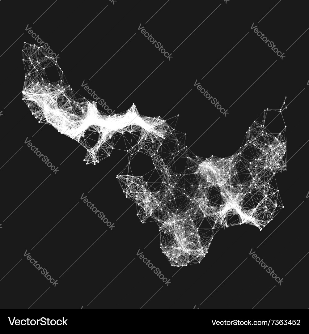 Connection structure wireframe vector image