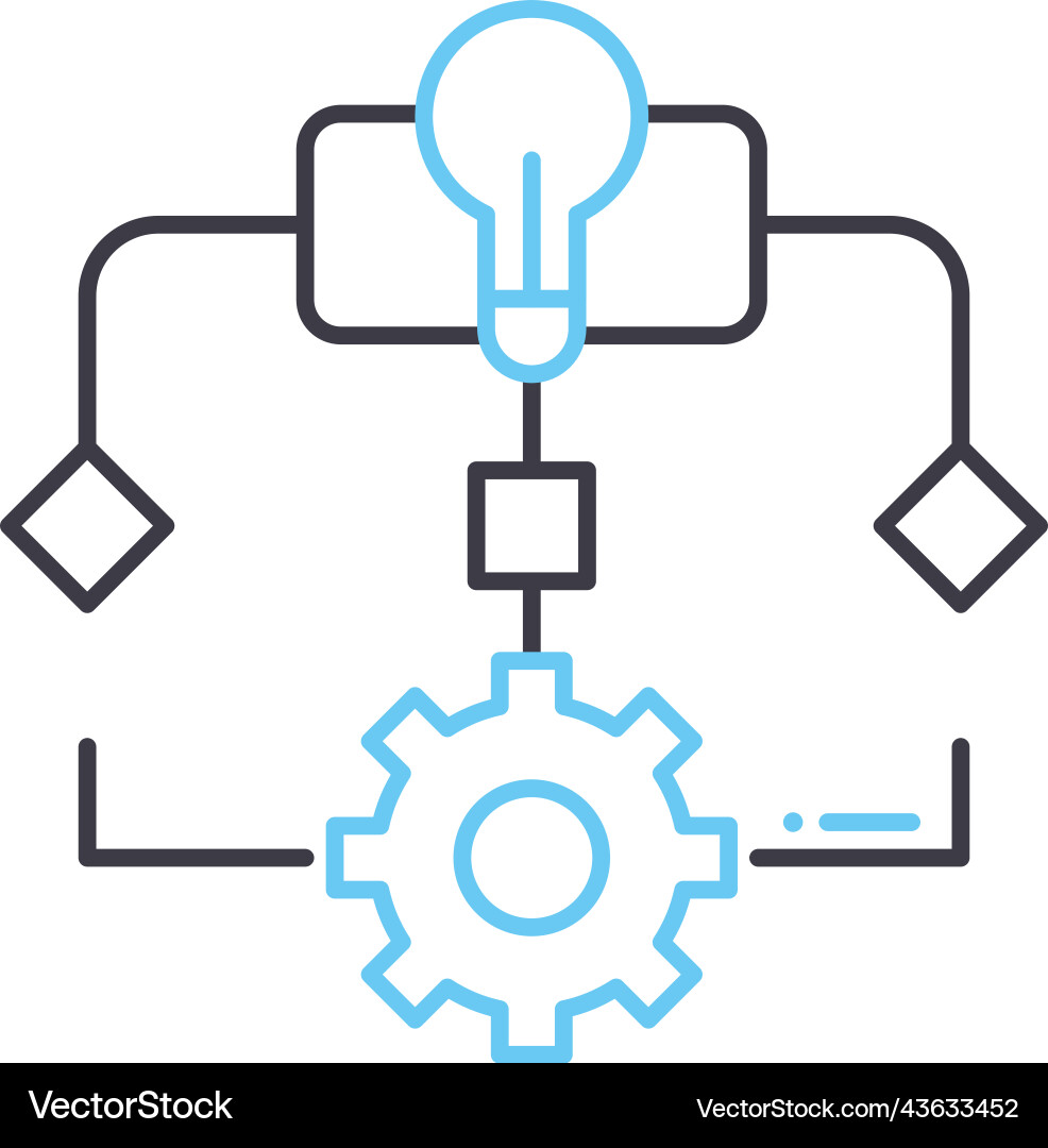 Development methods line icon outline symbol Development methods line icon outline symbol vector image