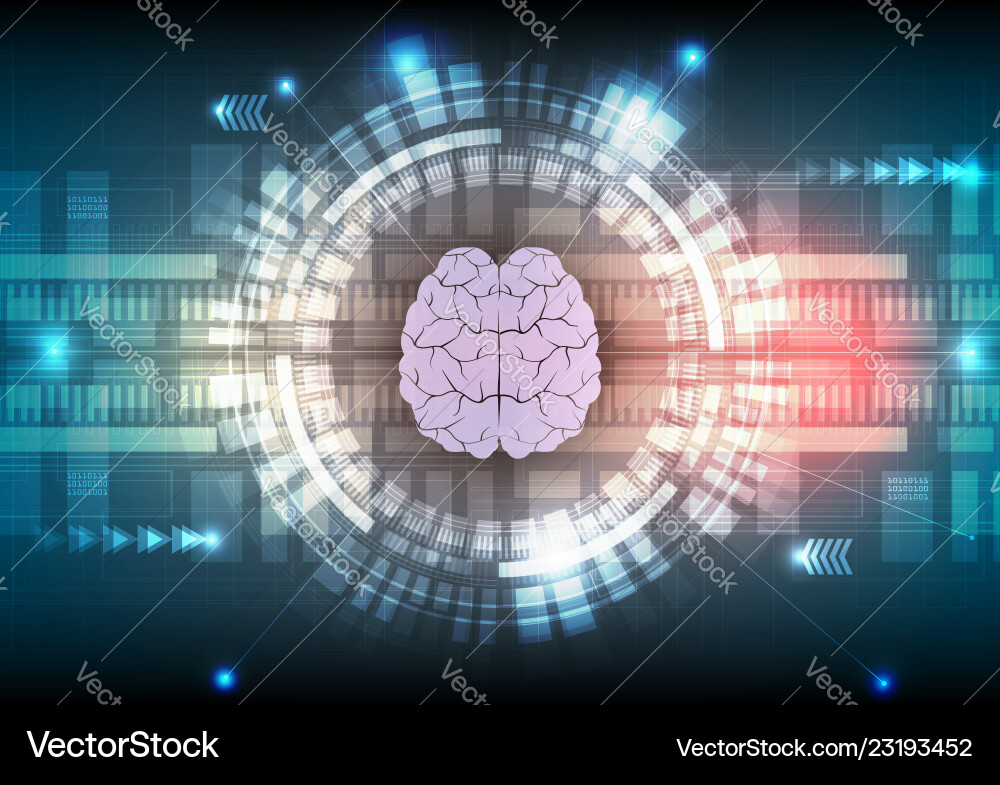 Digital technology and brain abstract background Digital technology and brain abstract background Vector Image