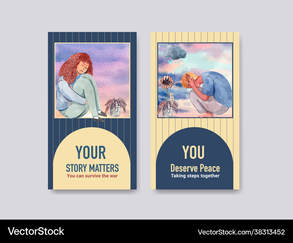 Instagram template with world mental health day Instagram template with world mental health day vector image