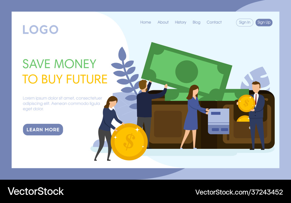 Internet landing page with writings and objects Internet landing page with writings and objects vector image