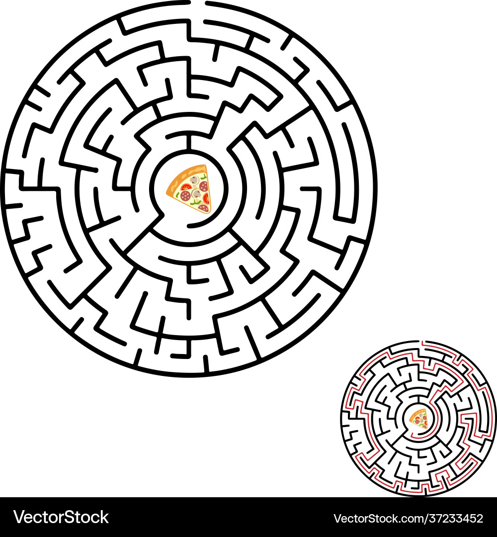 Labyrinth shape design element three entrance Labyrinth shape design element three entrance vector image