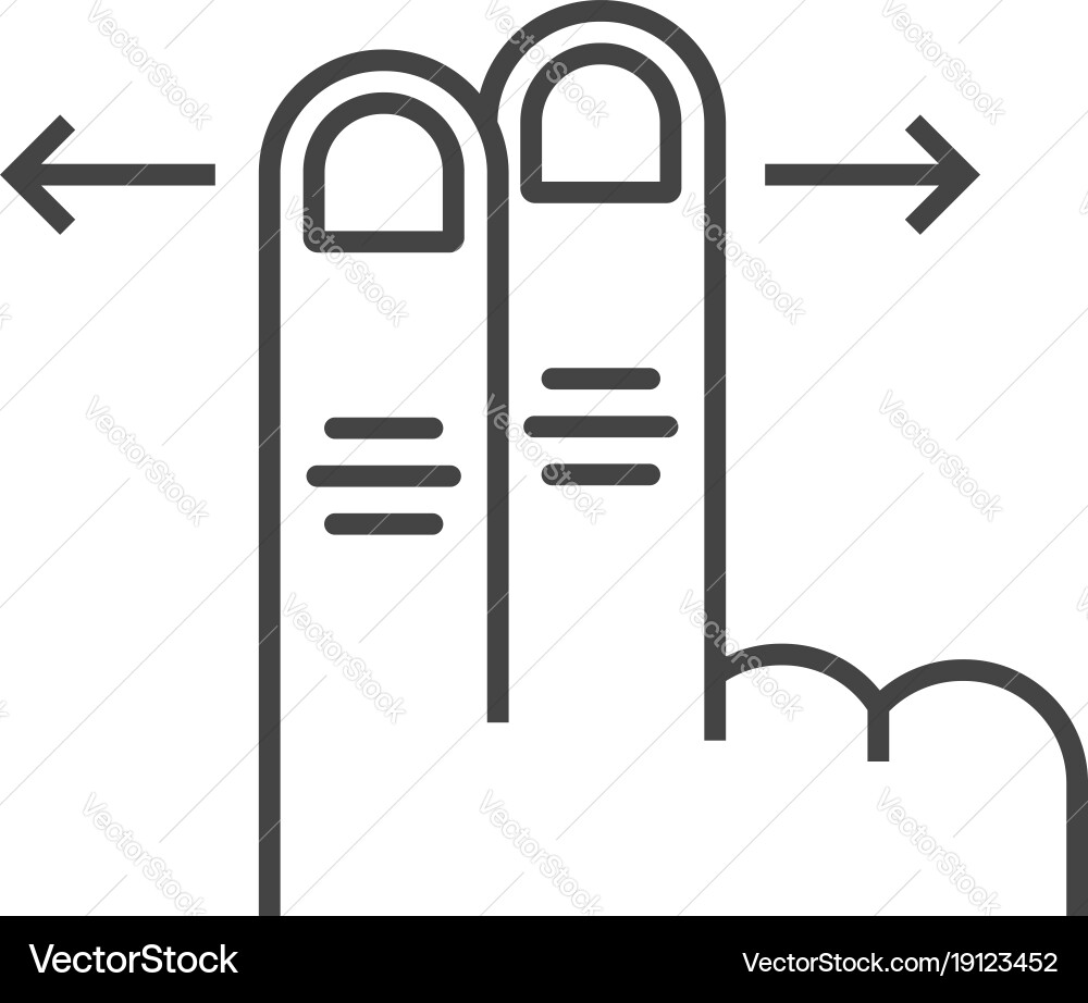 Left and right two scroll finger Vector Image