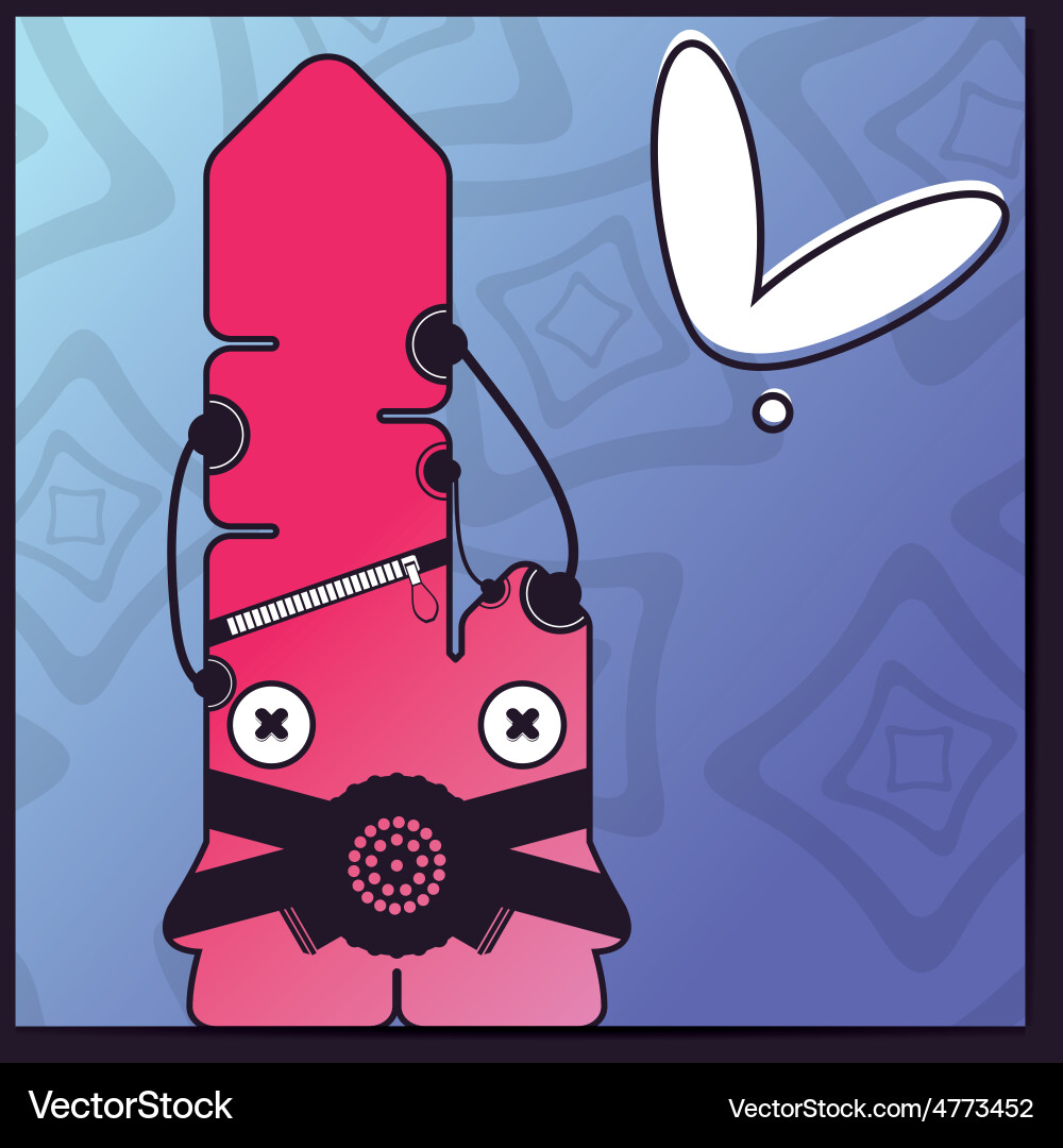 Monster with heart on abstract color background Vector Image