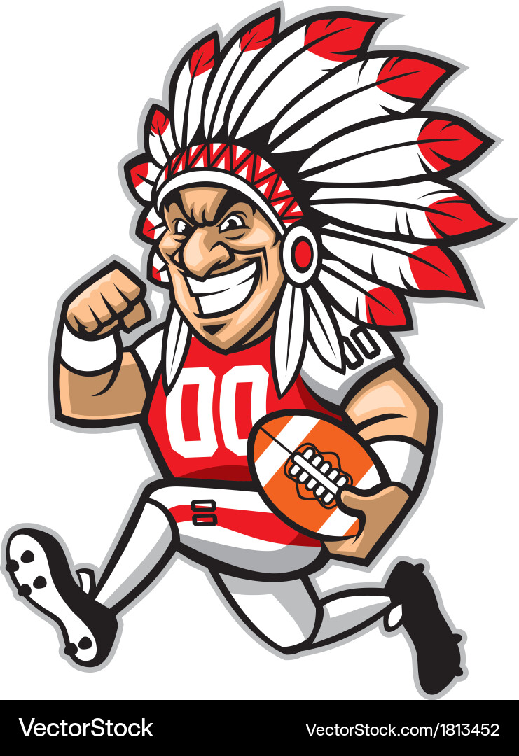 Native American Football Mascot vector image