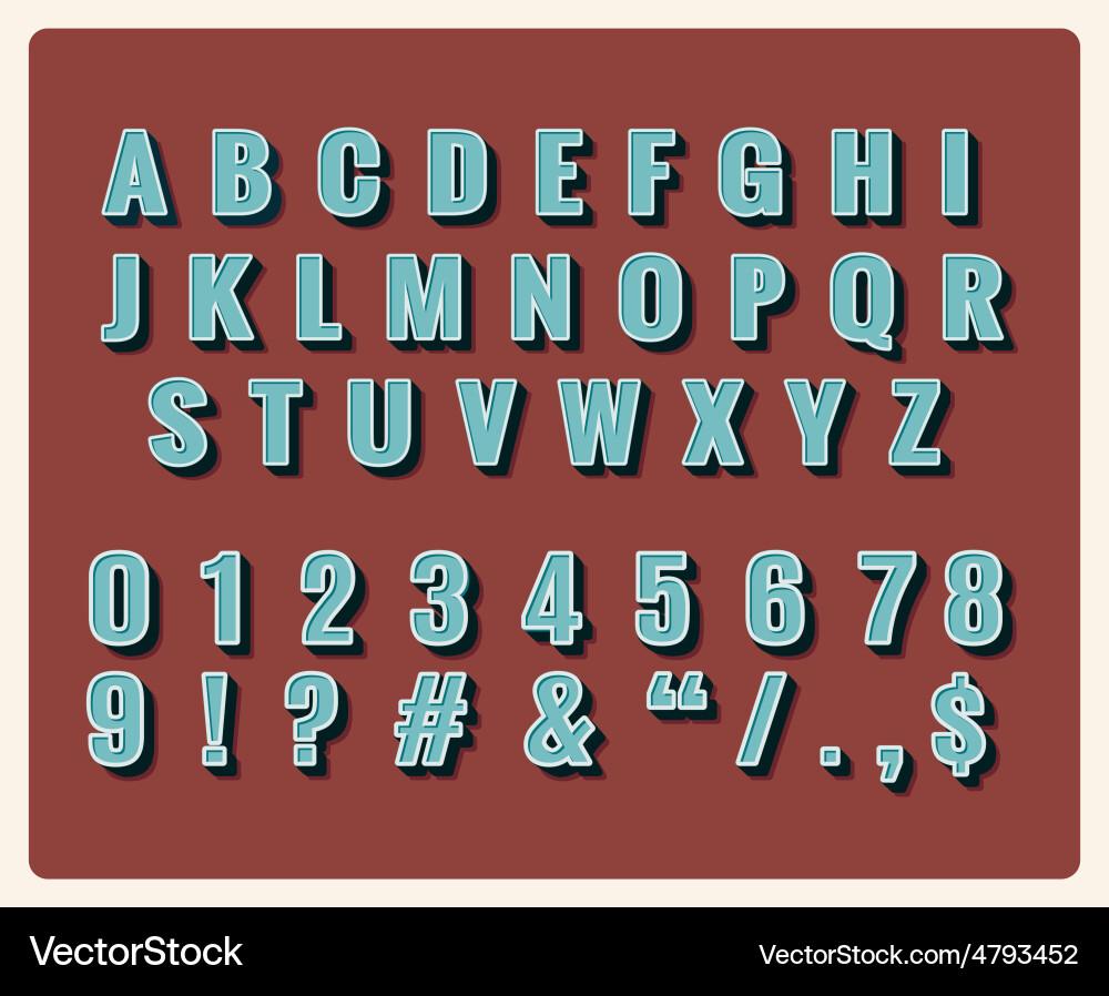 Retro type font vector image
