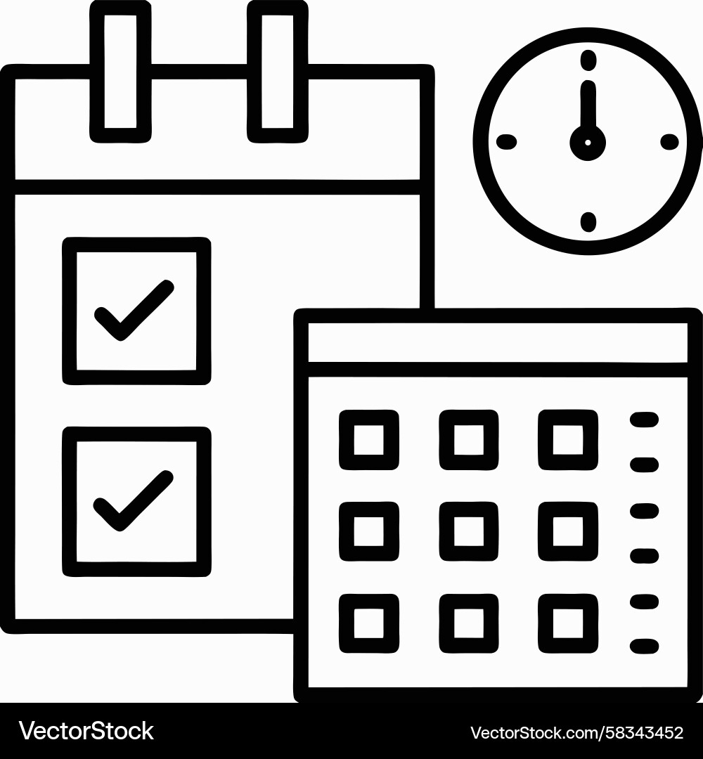 Scheduling & Time Management Icon Vector Image