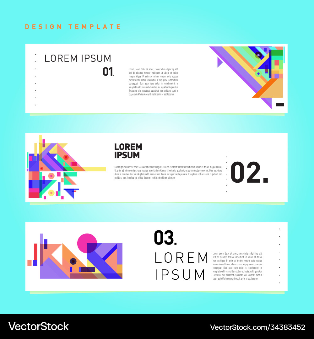 Set abstract banner web design template retro Set abstract banner web design template retro vector image