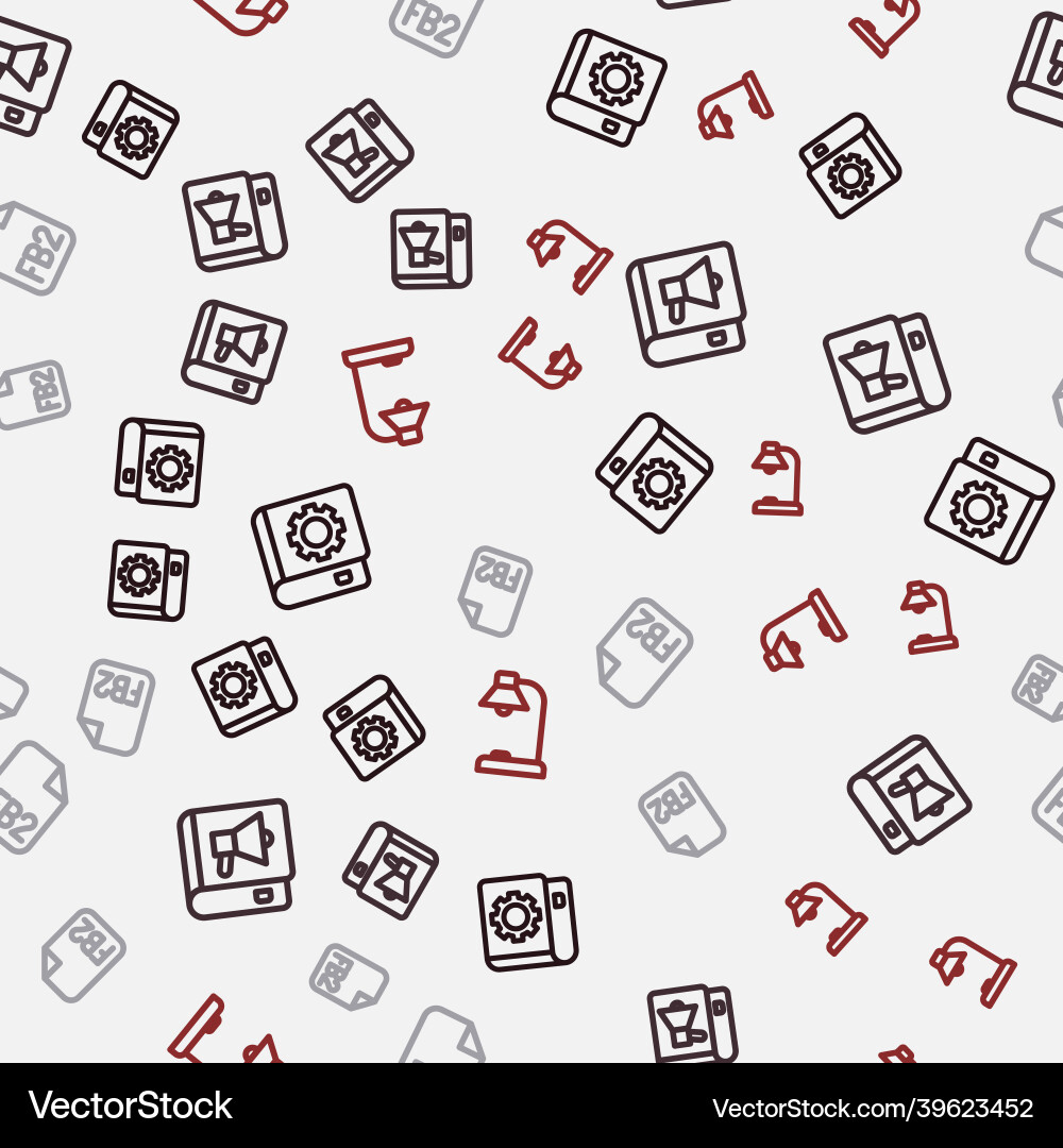 Set line user manual book fb2 file and table vector image