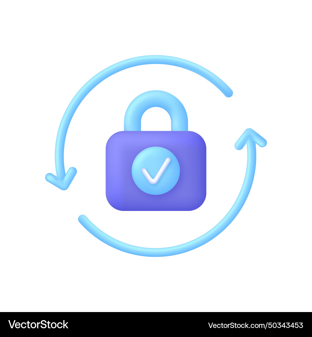3D Password Reset Concept vector image