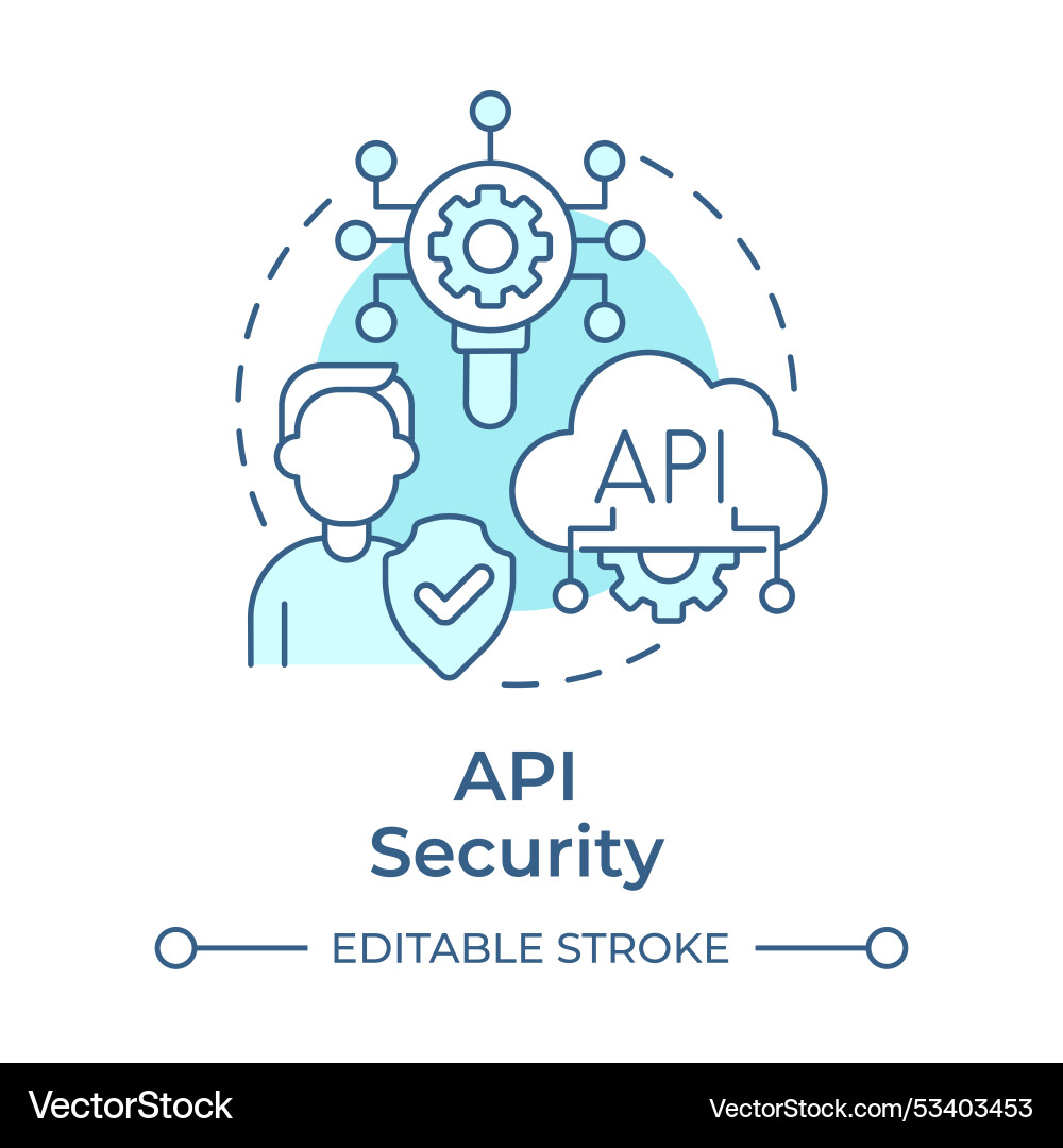 Api security soft blue concept icon Api security soft blue concept icon vector image