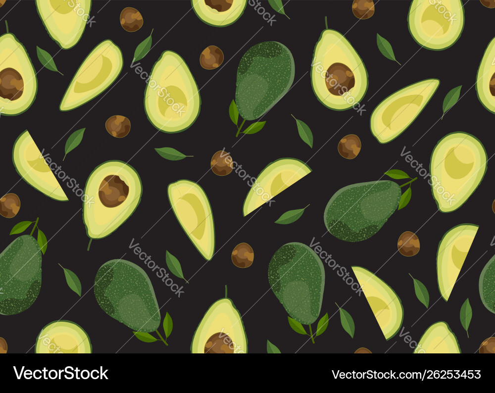 Avocado Seamless Pattern vector image