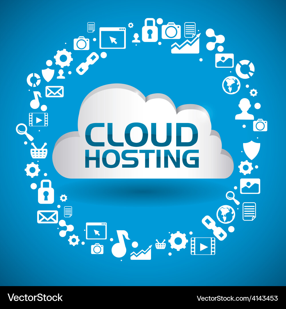 Cloud computing design vector image