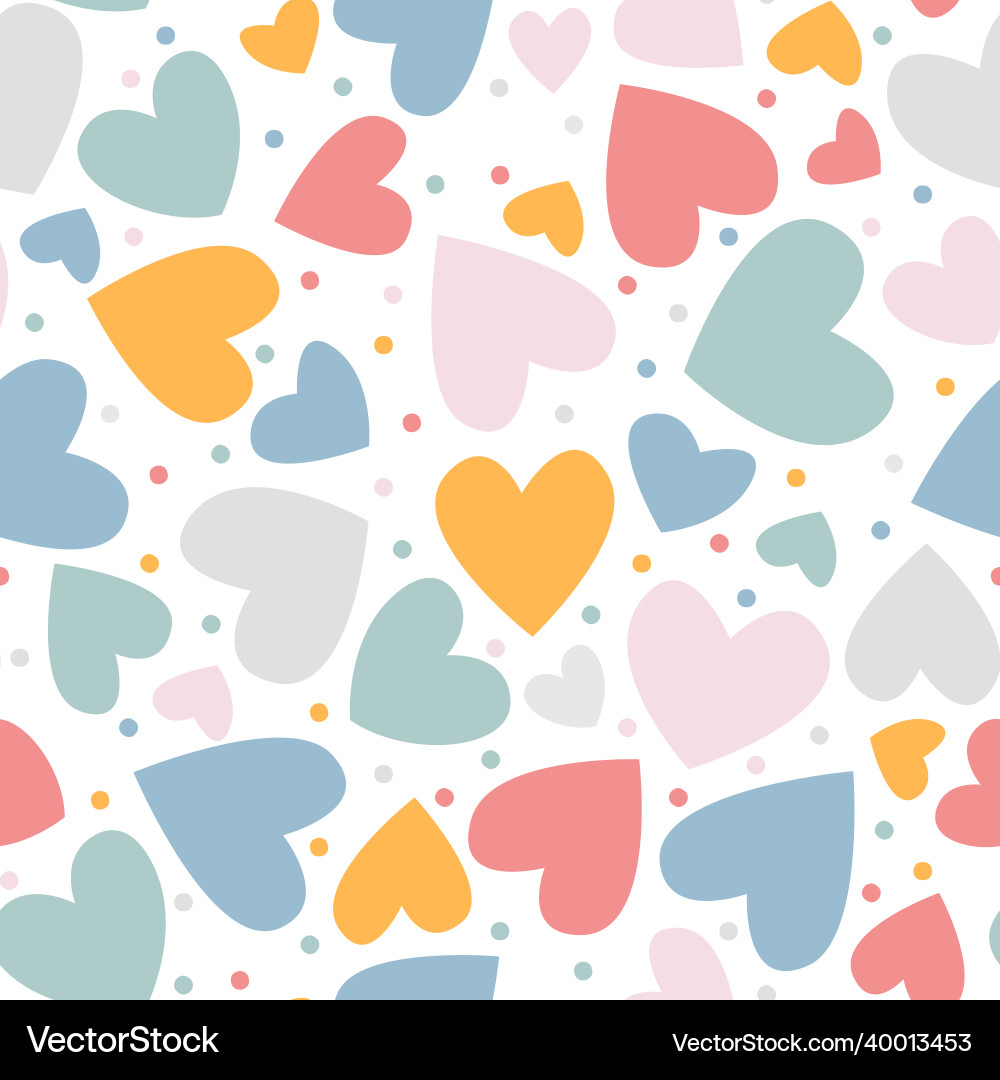 Colourful hearts are seamless vector image