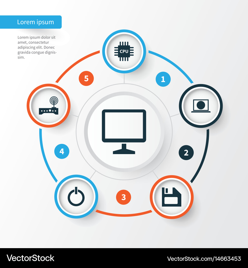 Computer icons set collection of power vector image