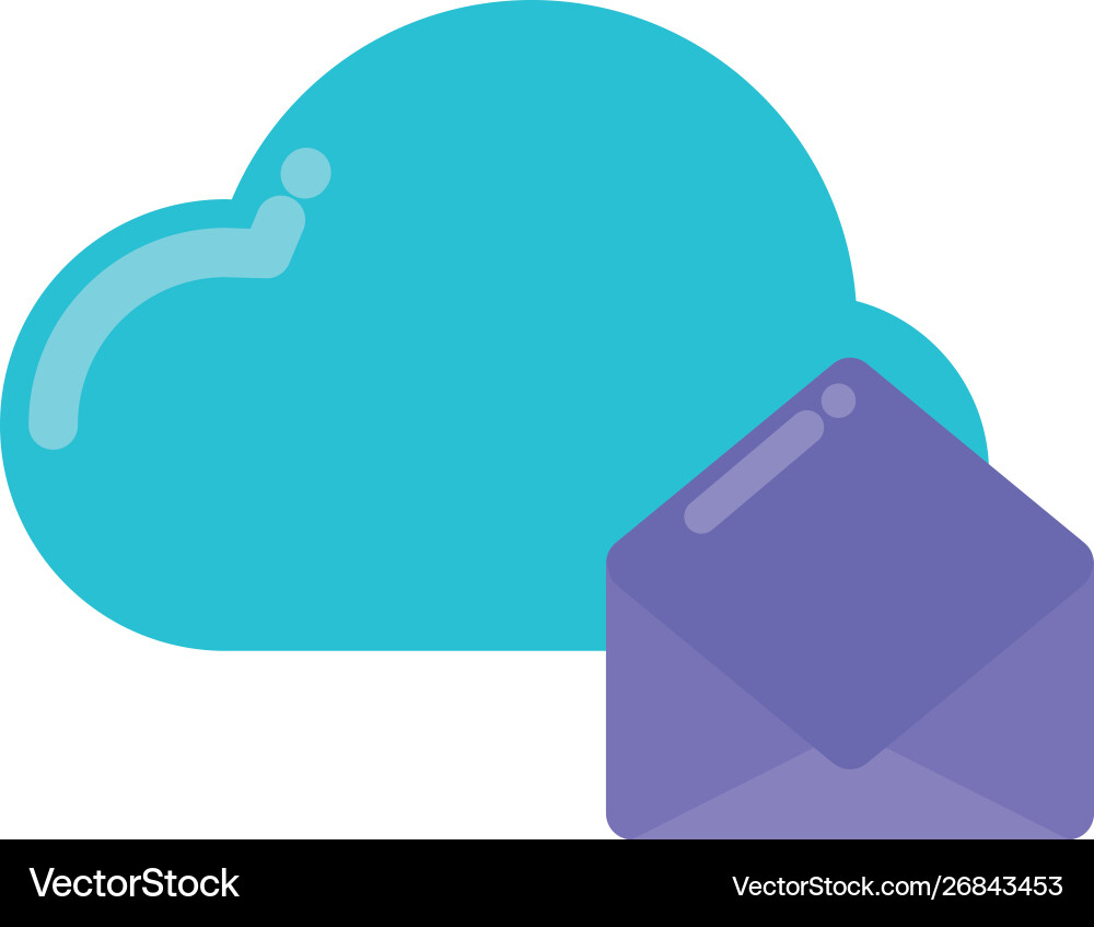 Envelope mail with cloud computing Vector Image