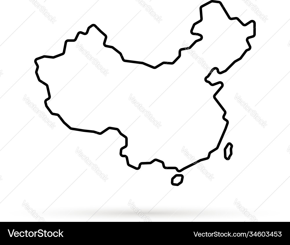 Linear China Map Icon Vector Image