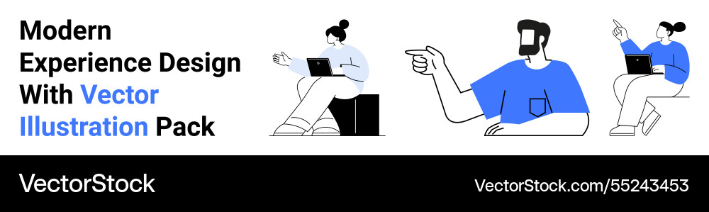 Modern characters collaborating and working Vector Image