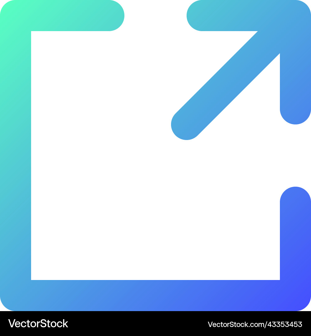 Resize pixel perfect gradient linear ui icon Resize pixel perfect gradient linear ui icon vector image