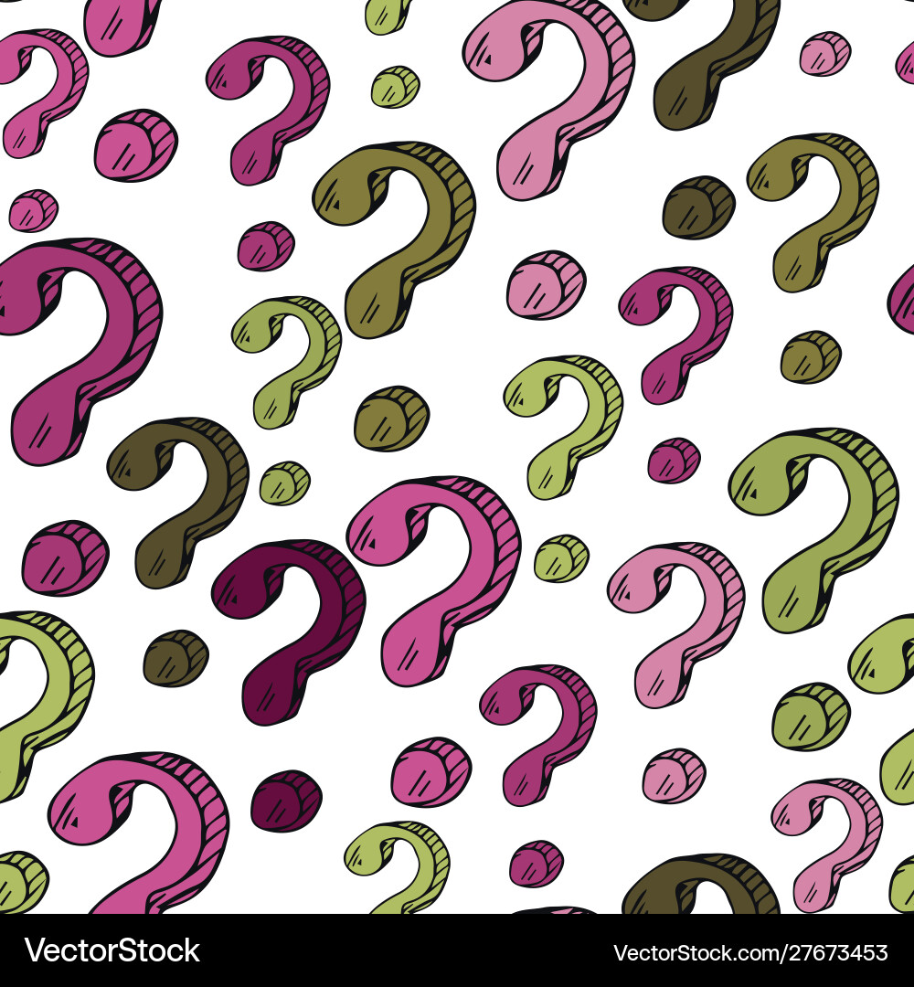 Seamless pattern doodle questions marks set Seamless pattern doodle questions marks set vector image