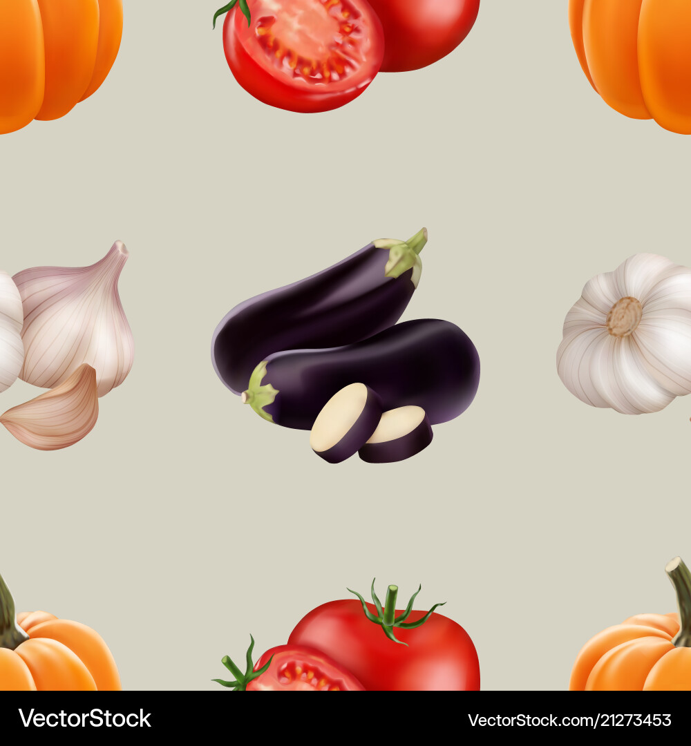 Seamless pattern with vegetables Vector Image