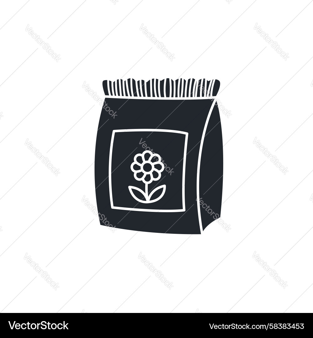 Seed Packet with Sprout Symbol Vector Image